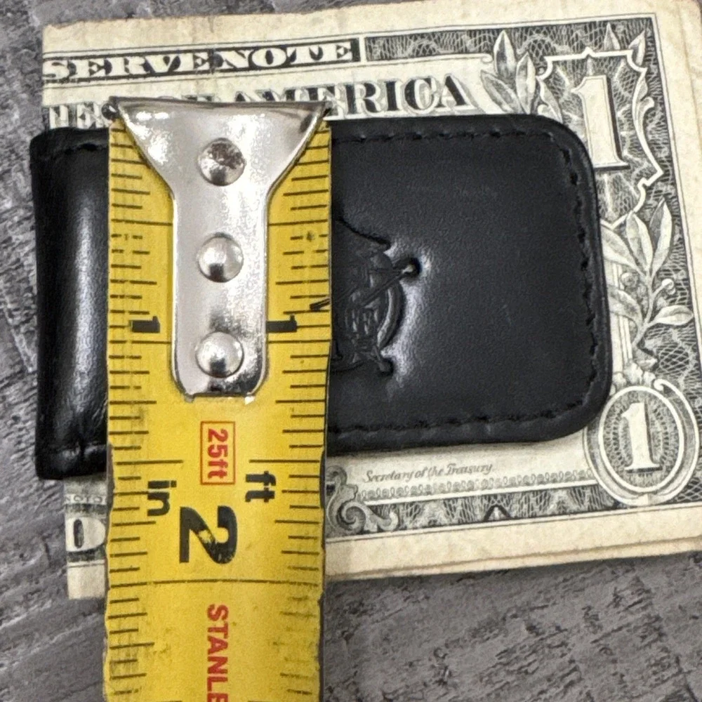 Harley Davidson Sheriff Badge Leather Black Money Clip Bar Shield‎ Rare Biker